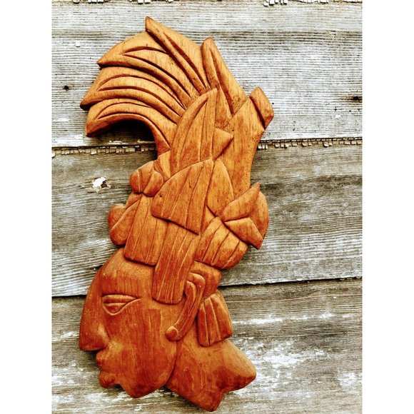 Vintage Wood South American Man Wall Plaque - Picture 6 of 10